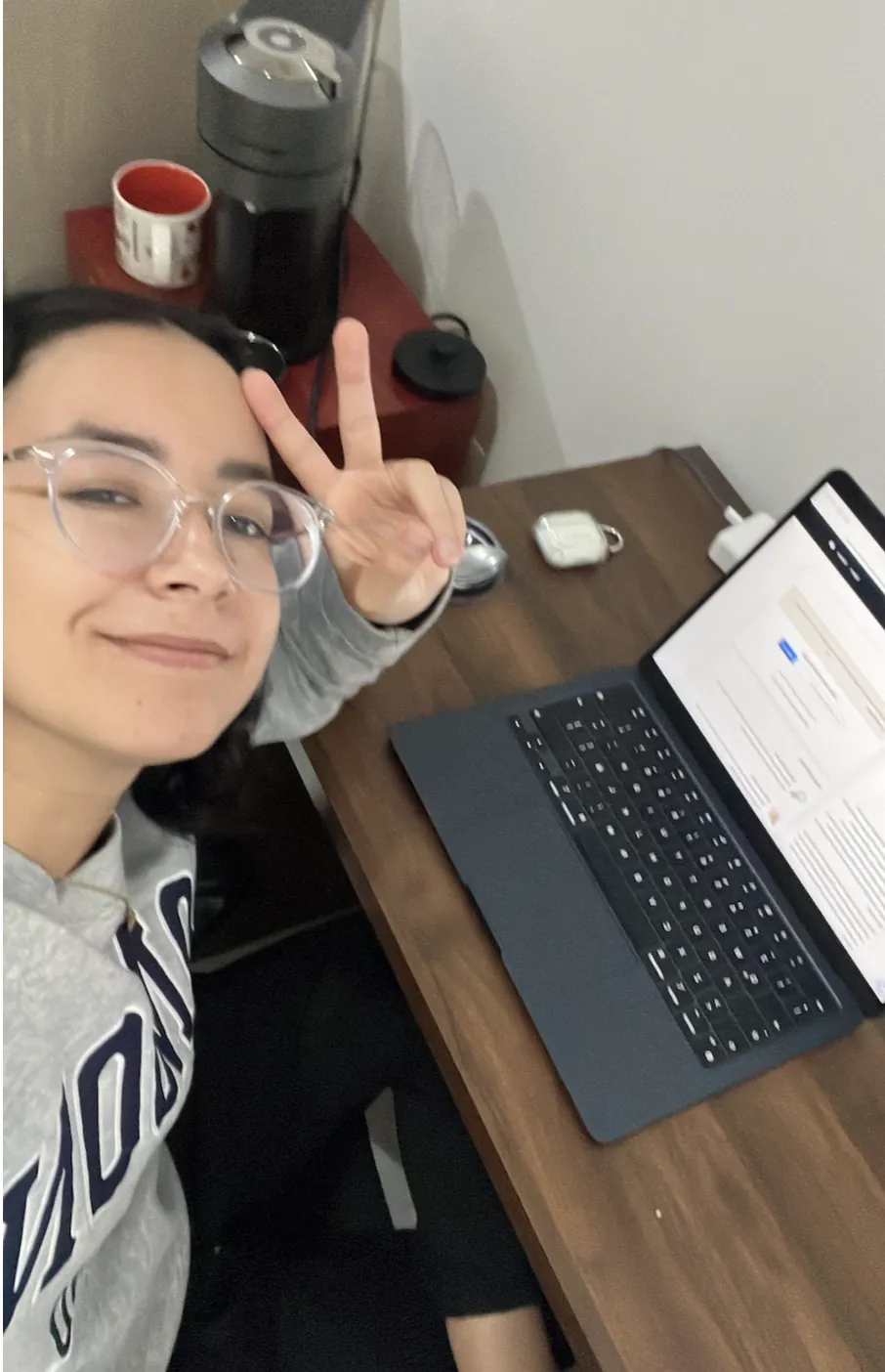 Azul coding at her workspace in Mexico City